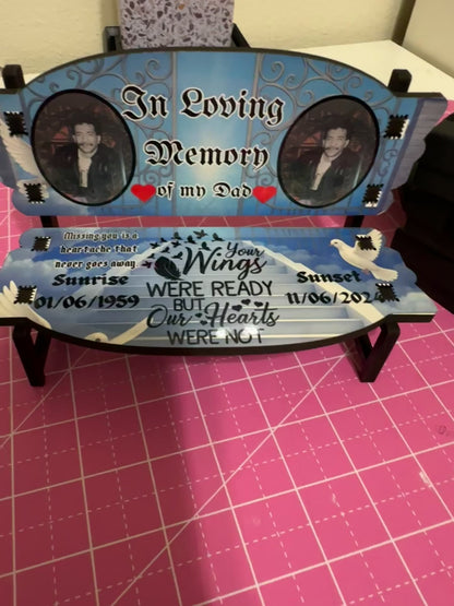 Custom Memorial Bench Keepsake , Desk Memorial Bench, Custom Memorial Bench, Personalized Keepsake