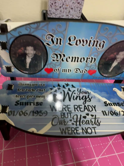 Custom Memorial Bench Keepsake , Desk Memorial Bench, Custom Memorial Bench, Personalized Keepsake